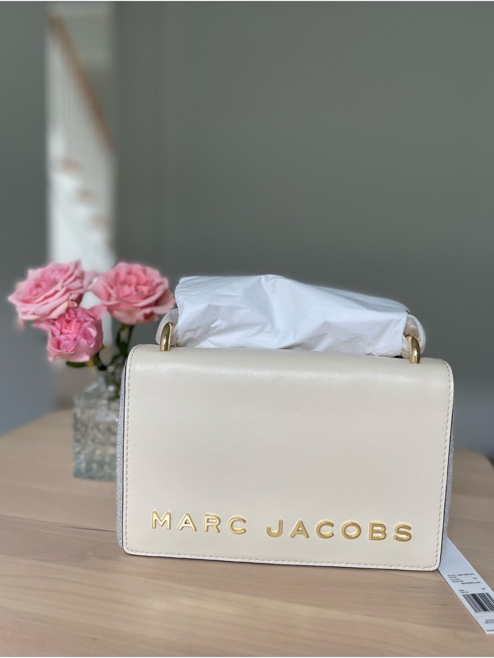 NWT Marc Jacobs Leather Shoulder Bag Marshmallow Gold Hardware